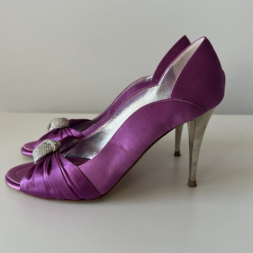 AUTHENTIC Giuseppe Zanotti Satin Peeptoe Size US8/ EU8 - Picture 4 of 10